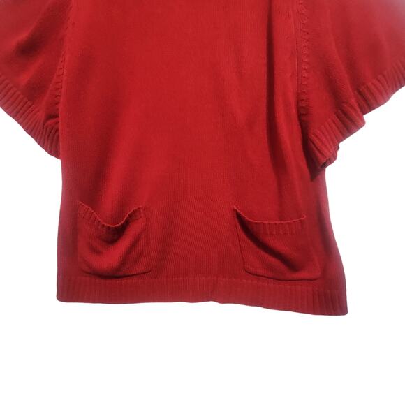 New Directions Womens Red Mock Neck Dolman Sweater Size Large - Picture 7 of 8